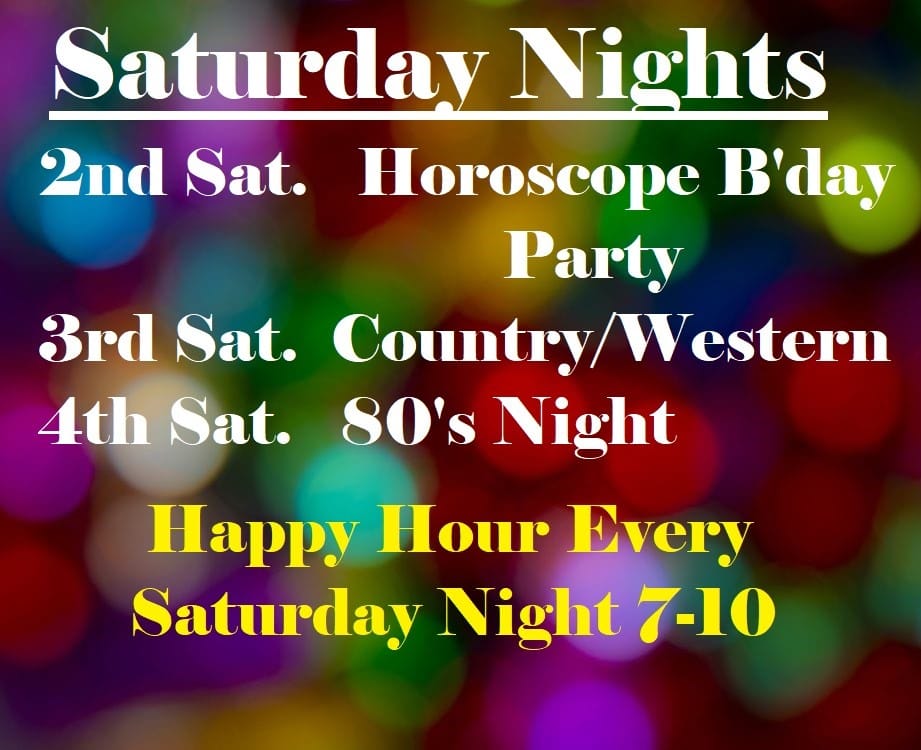 Saturday's Scheduled Events